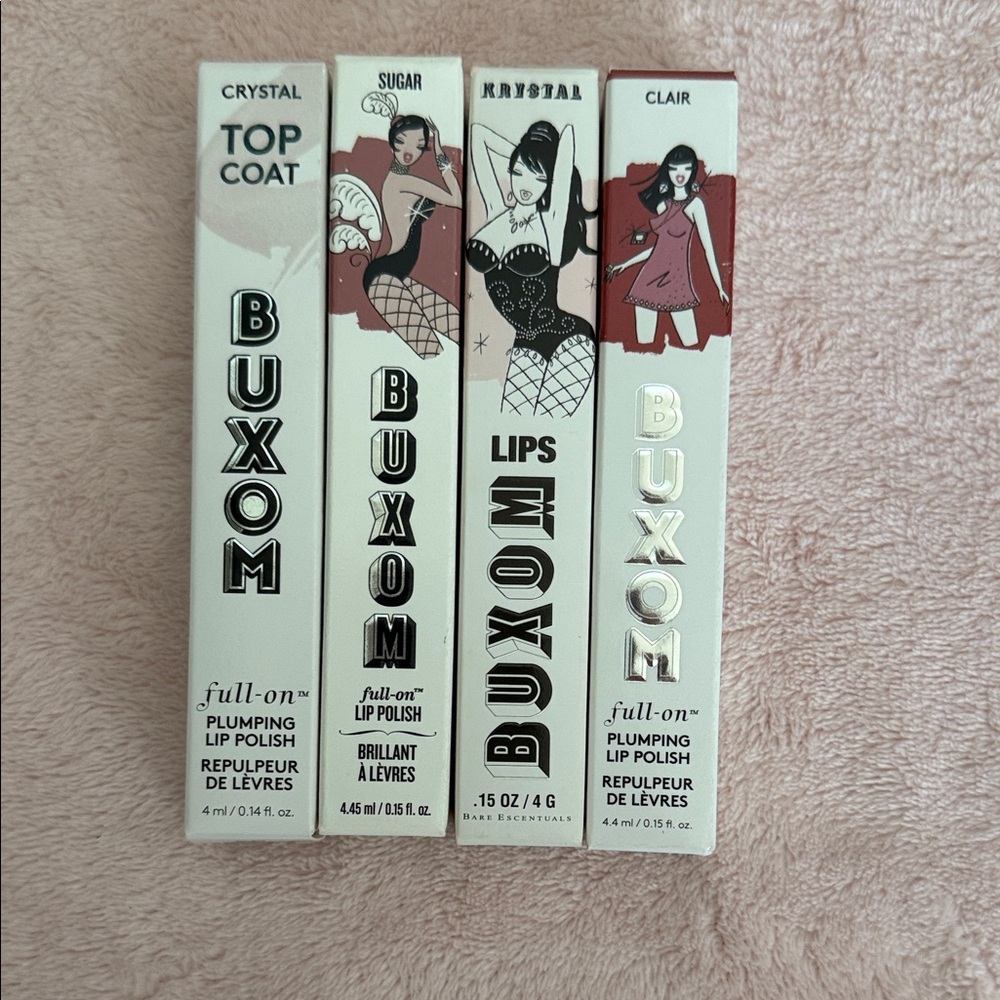 Buxom Lip Polish Collection - Crystal, Sugar, Krystal, Clair